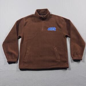 Obey‎ Fleece Pullover Men Small Quarter Zip Brown Streetwear Skater Gorpcore